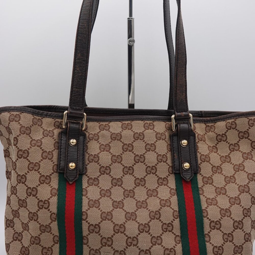 Gucci GG Canvas Jolicoeur Sherry Line Tote Brown - Picture 4 of 16